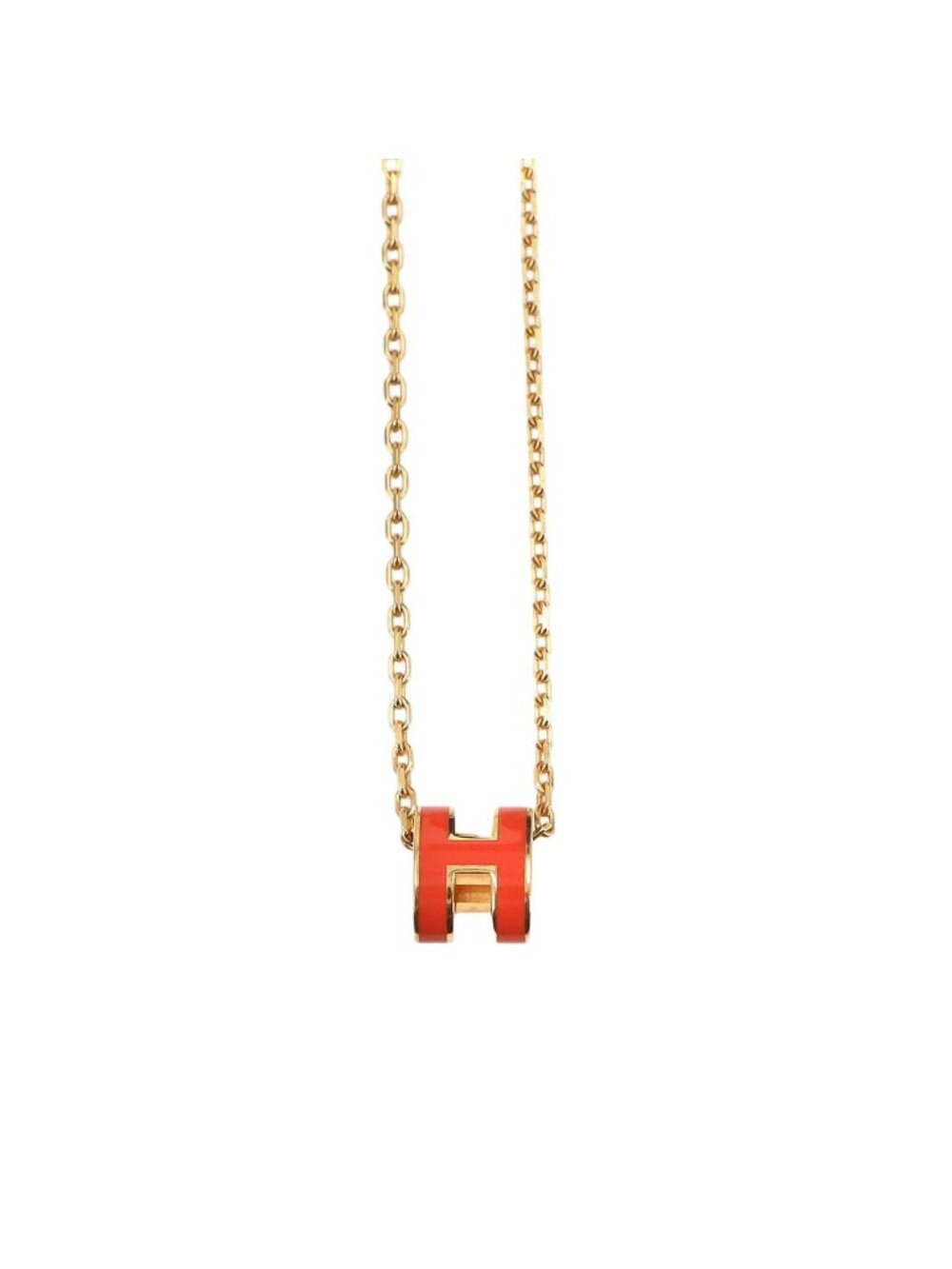 Hermes Mini Pop H Necklace Capucines Gold